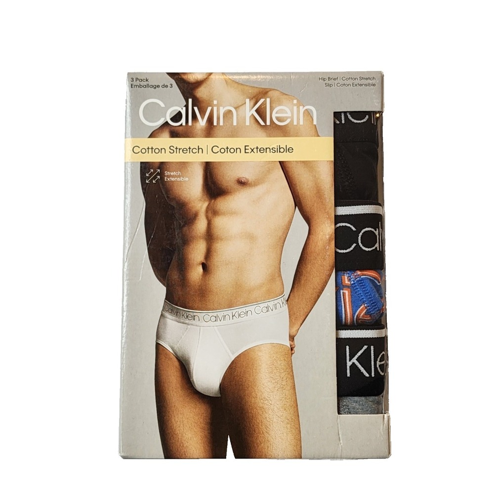 Calvin‎ Klein Men's Hip Brief Cotton Stretch 3-Pack Size XL